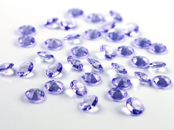 Stolové konfety kryštálové diamanty fialové