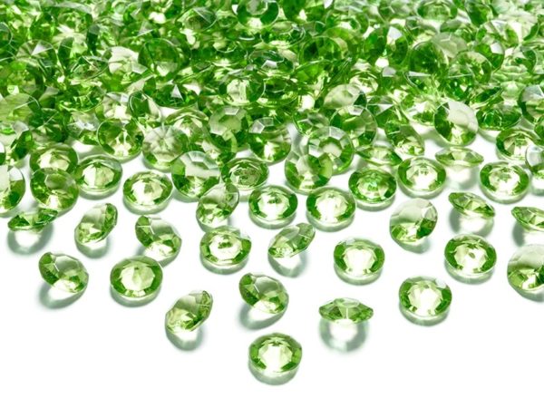 Stolové konfety kryštálové diamanty zelené