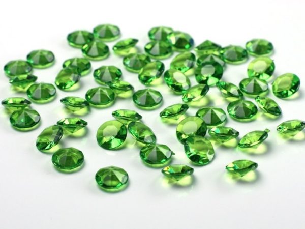 Stolové konfety kryštálové diamanty zelené