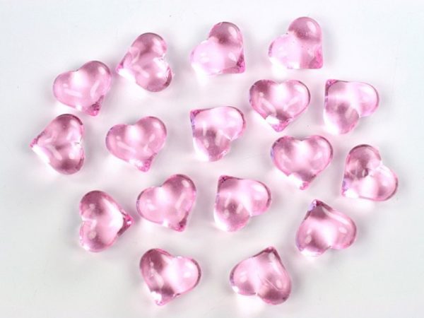 Stolové konfety kryštálové srdiečka ružové
