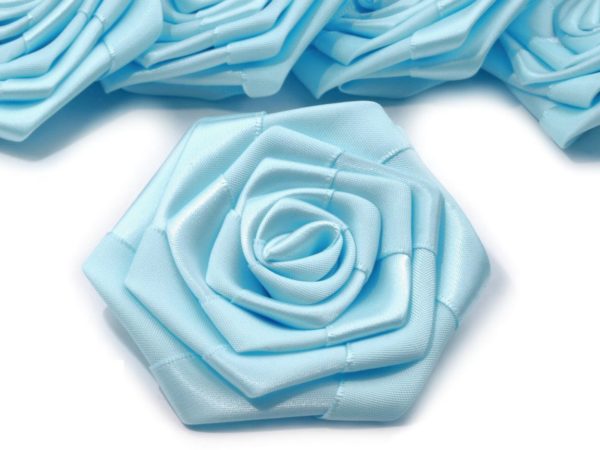 Saténová ružička modrá
