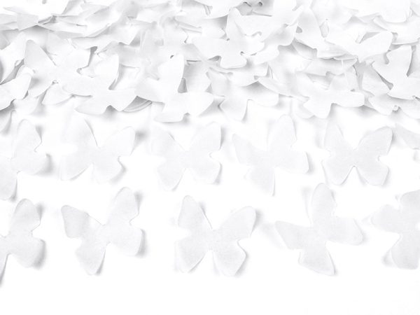 Vystreľovacie konfety biele motýle